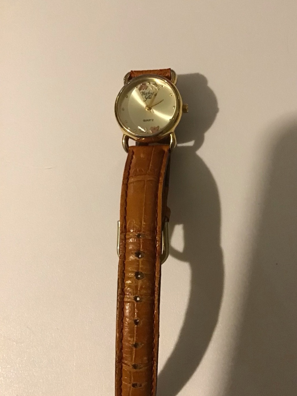 Gold Dial Brown Leather Strap Quartz Watch - Unbranded Classic